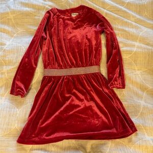 Kids Red Velvet Dress